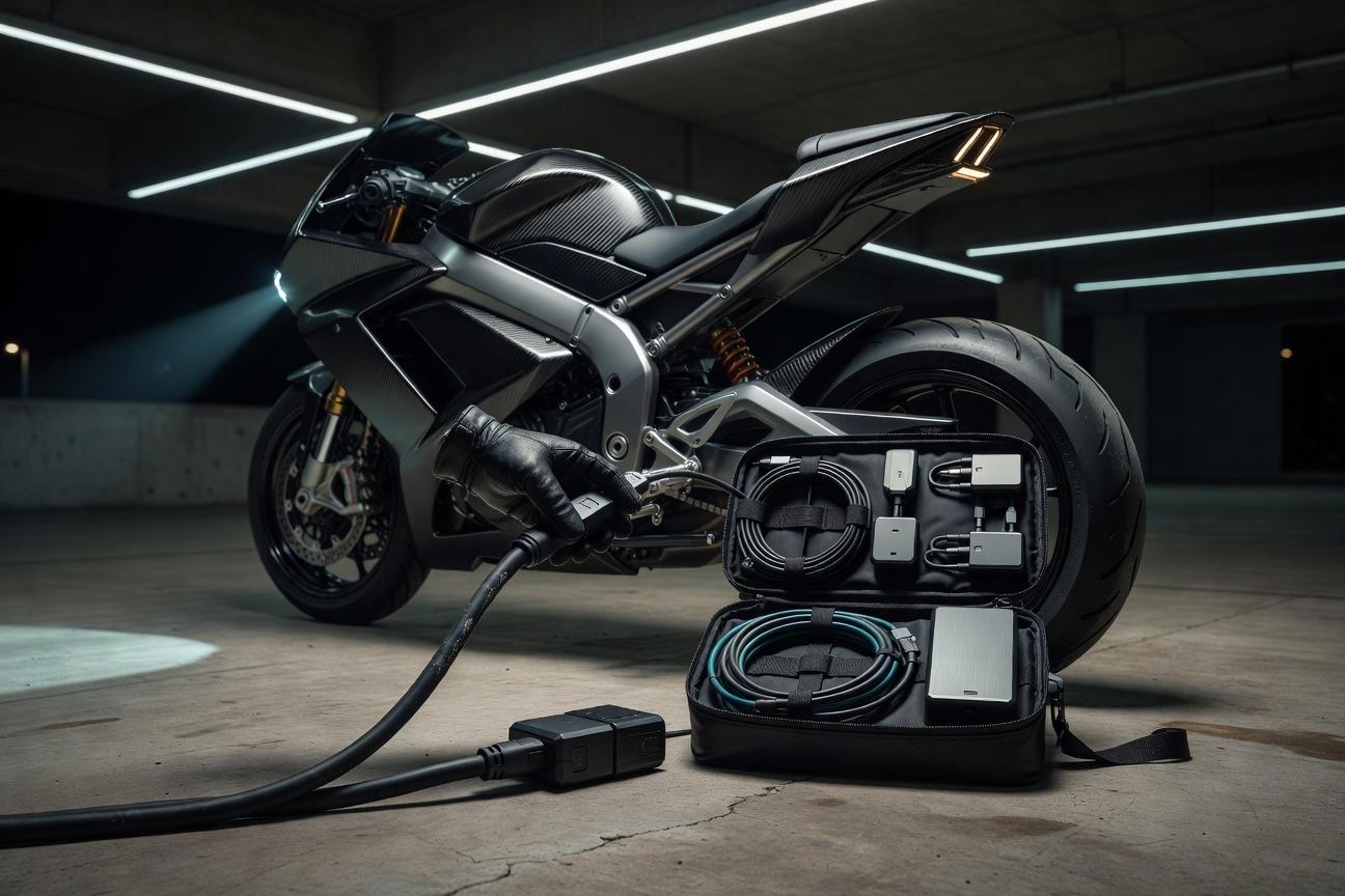 Ładowarki, adaptery i kable - co wozić przy motocyklu elektrycznym