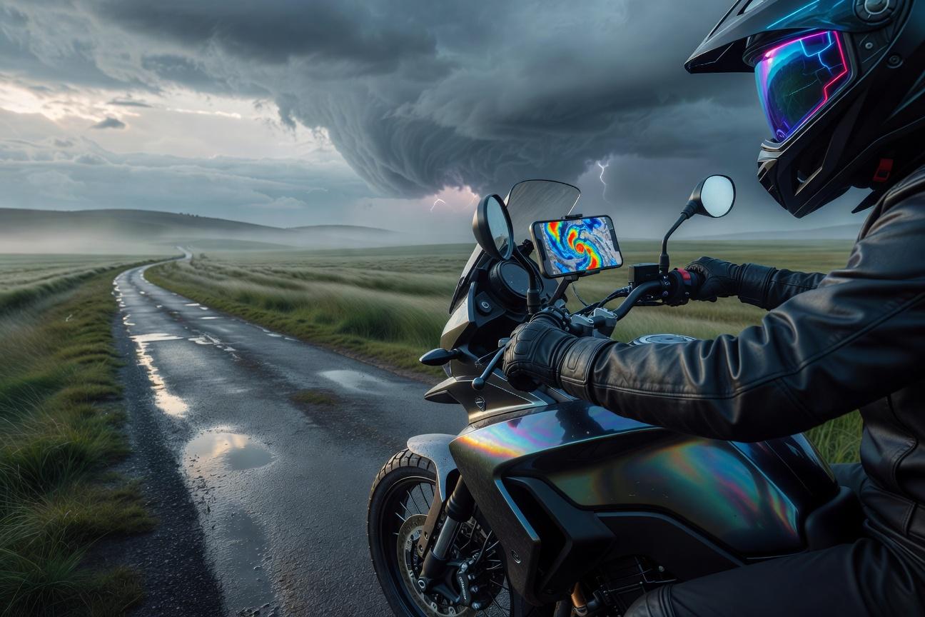 Aplikacje pogodowe dla motocyklisty - radar opadów i alerty wiatru