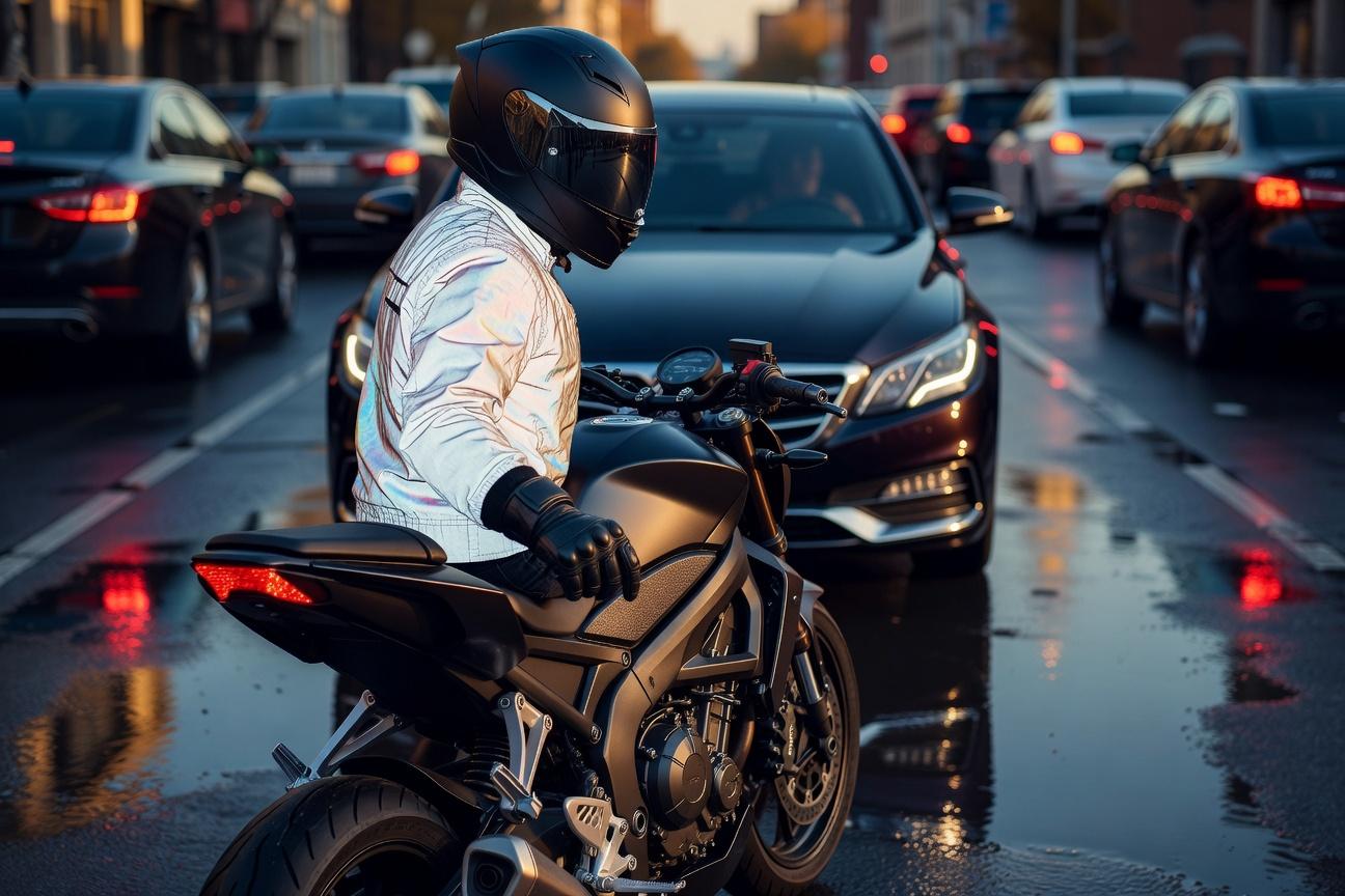 Co robić, gdy kierowca spycha motocykl w korku