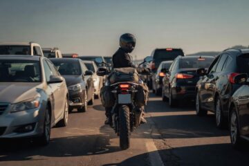 Co robić, gdy kierowca spycha motocykl w korku