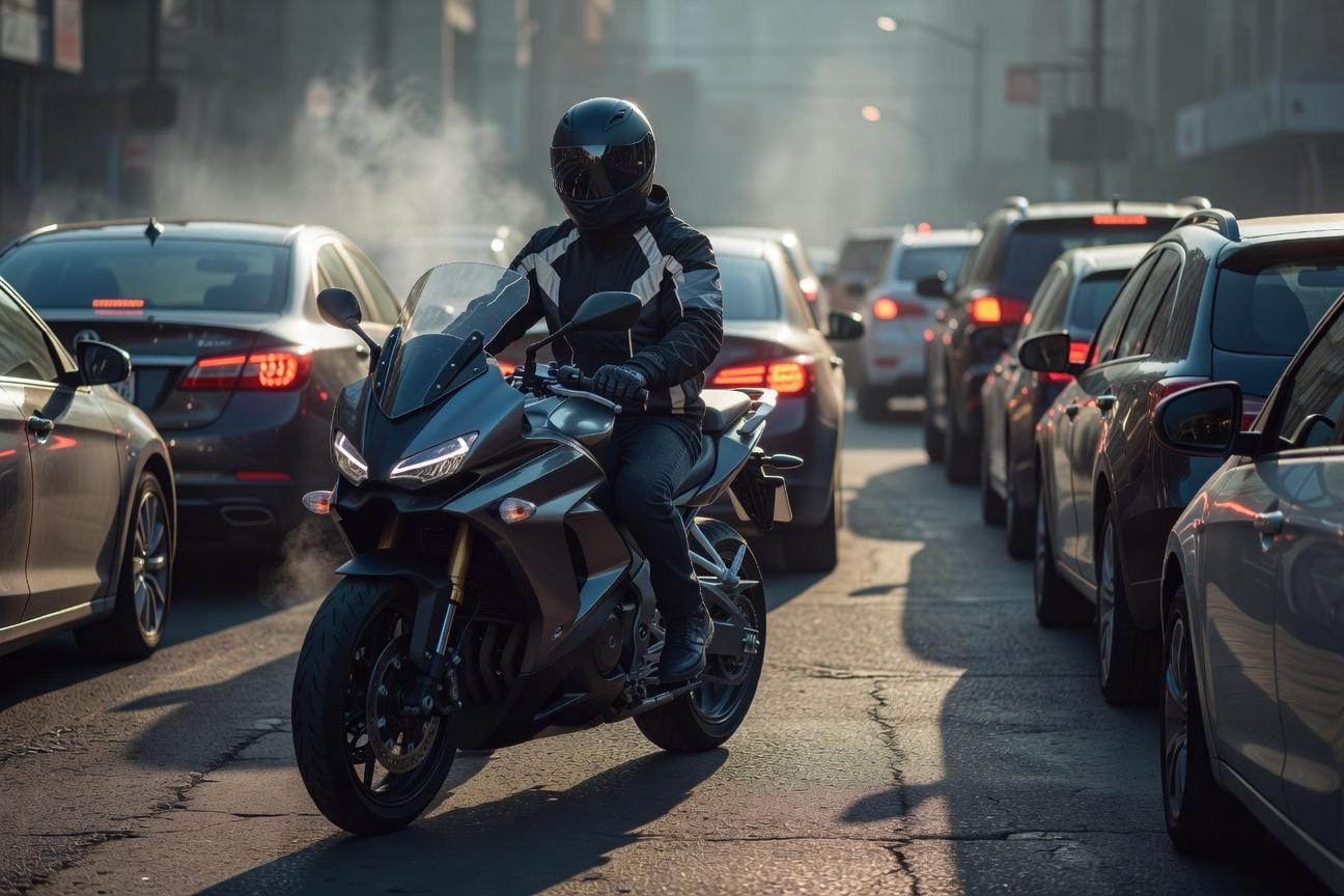 Co robić, gdy kierowca spycha motocykl w korku