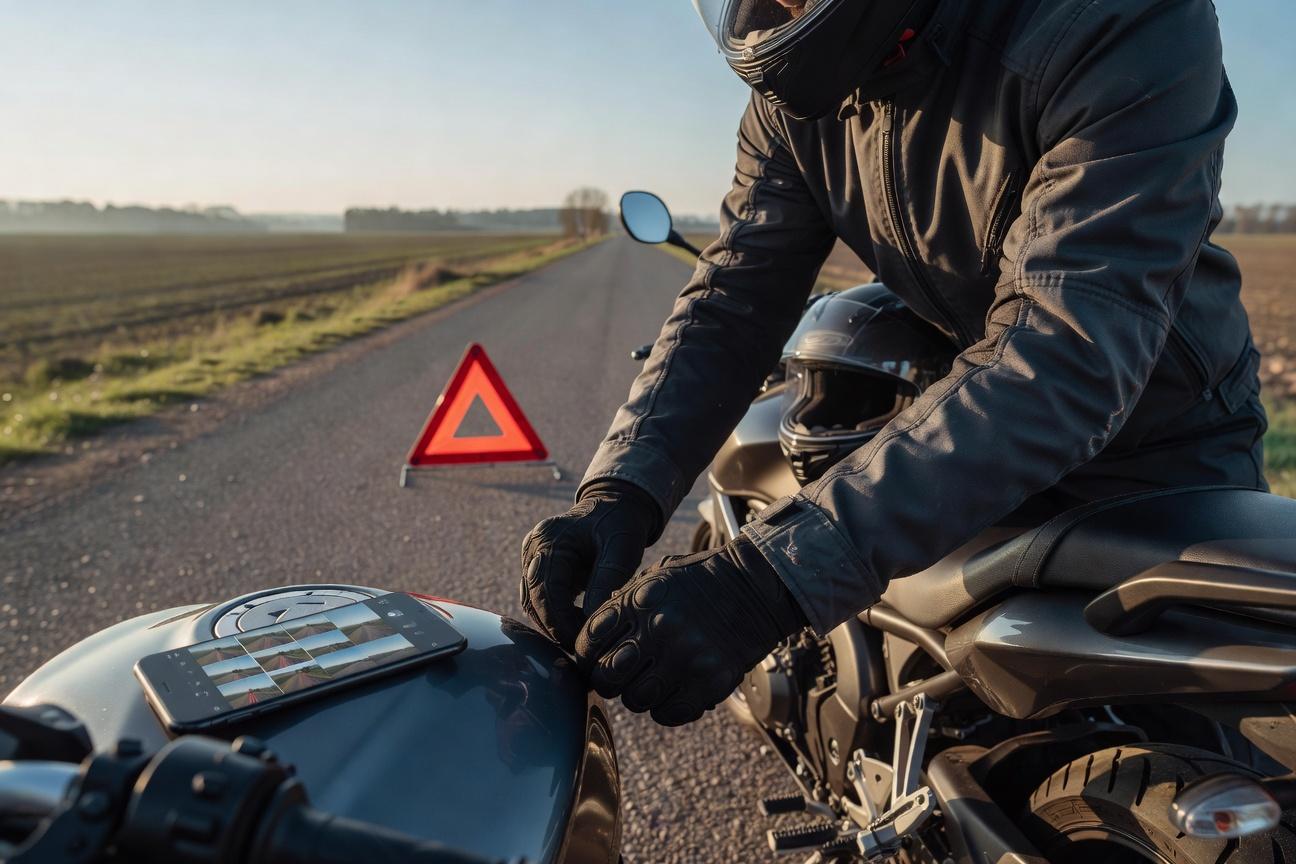 Co robić po drobnej kolizji motocyklem - pierwsze 10 minut