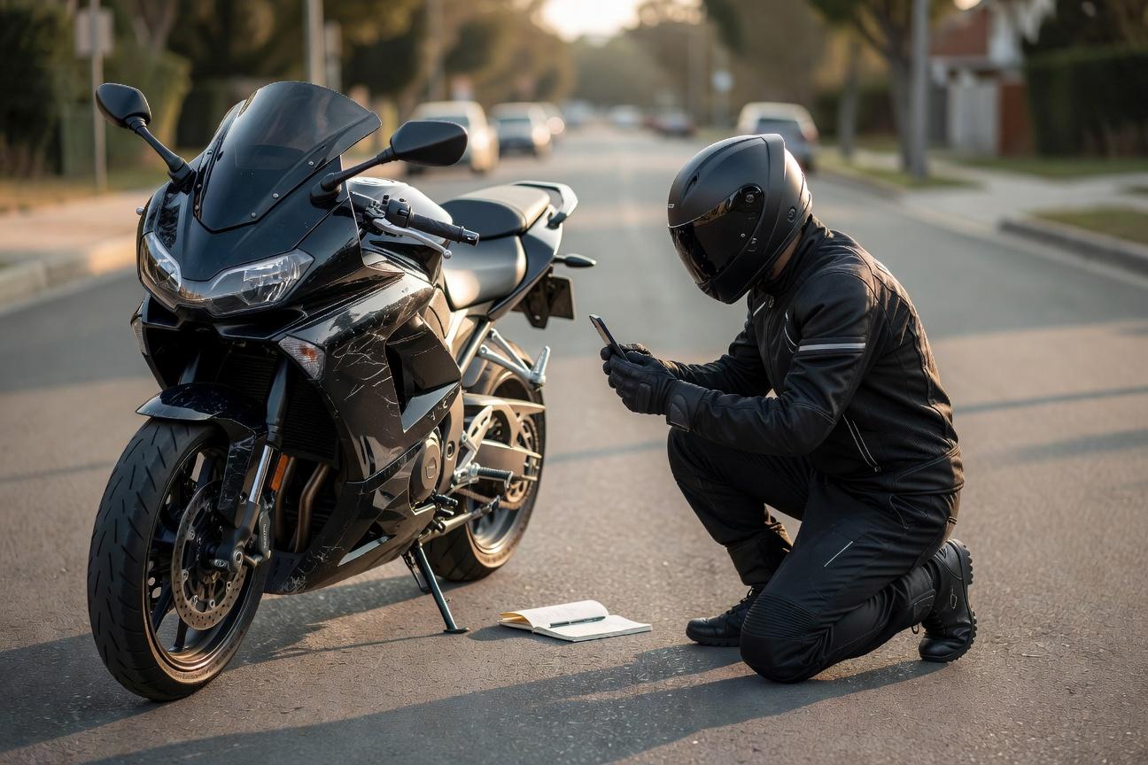 Co robić po drobnej kolizji motocyklem - pierwsze 10 minut