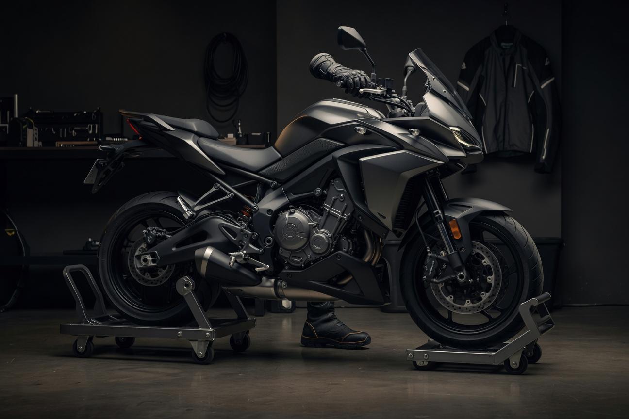 Jak bezpiecznie obracać motocykl w ciasnym garażu