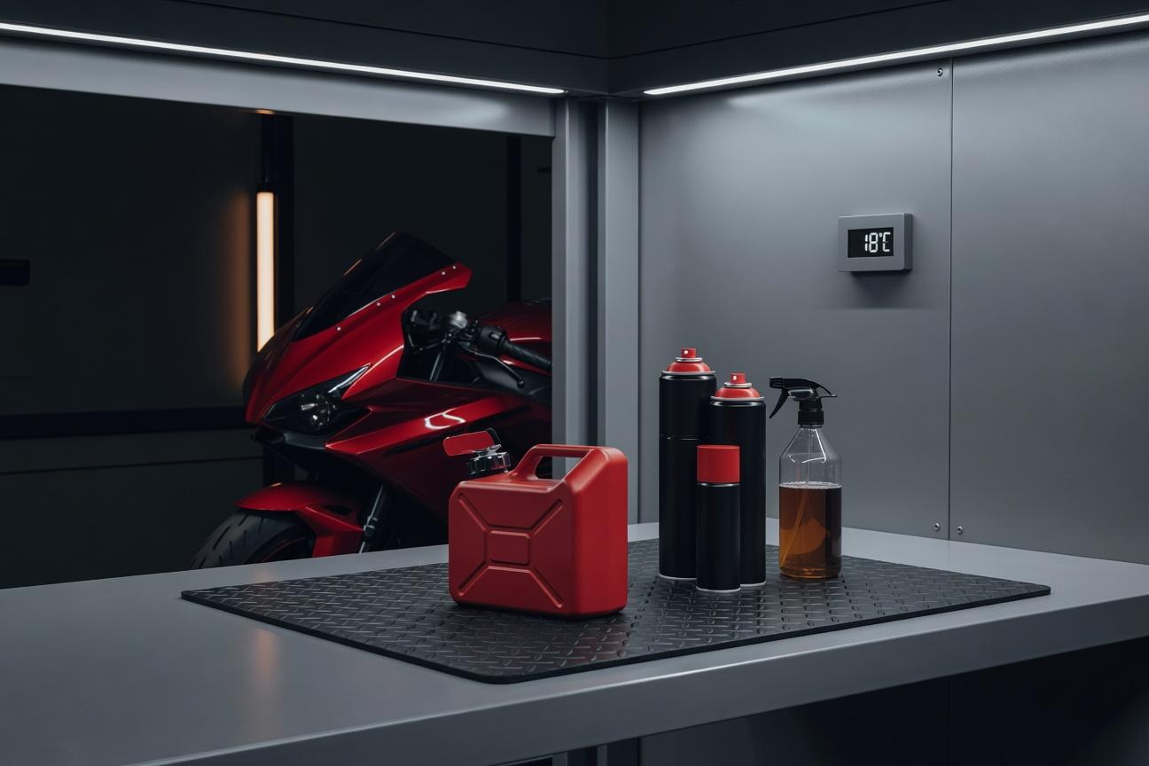 Jak przechowywać paliwo, chemię i spraye motocyklowe bez ryzyka