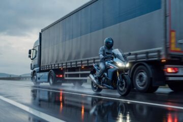 Jazda obok autobusów i ciężarówek - turbulencje, martwe pola, hamowanie