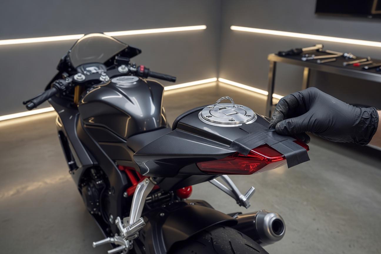 Płyny, taśmy i zabezpieczenia motocykla wymagane na niektórych torach