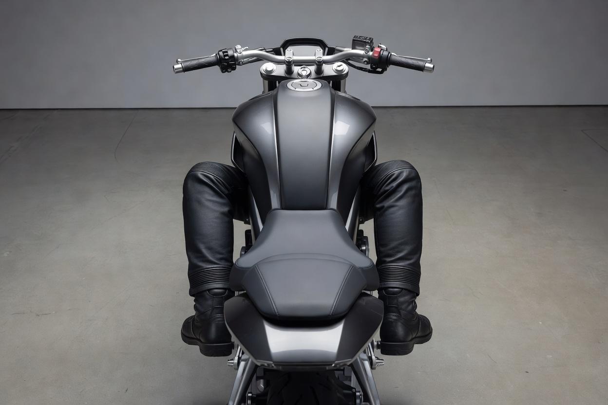 Motocykl dla wysokiego kierowcy - kolana, biodra i kierownica