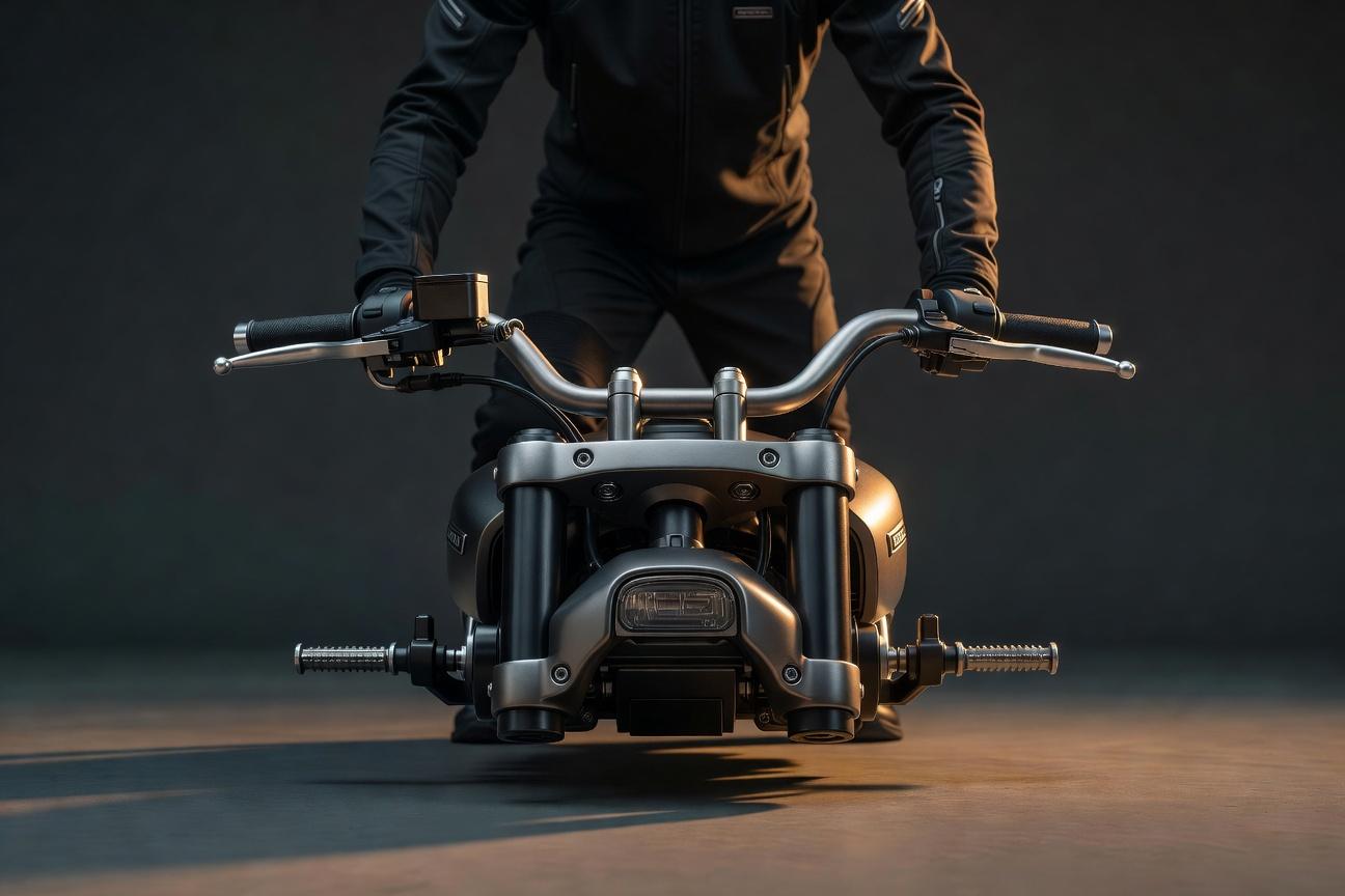 Motocykl dla wysokiego kierowcy - kolana, biodra i kierownica